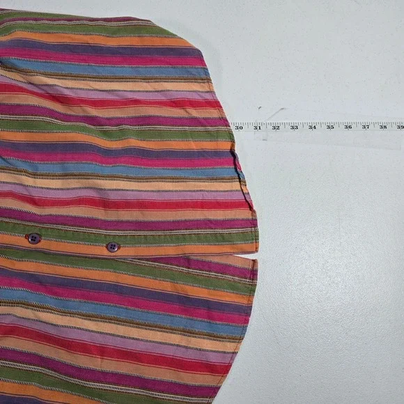 Body Objects Mens Large Vintage 90s Striped Short Sleeve Button Down Shirt Multi - Picture 3 of 6